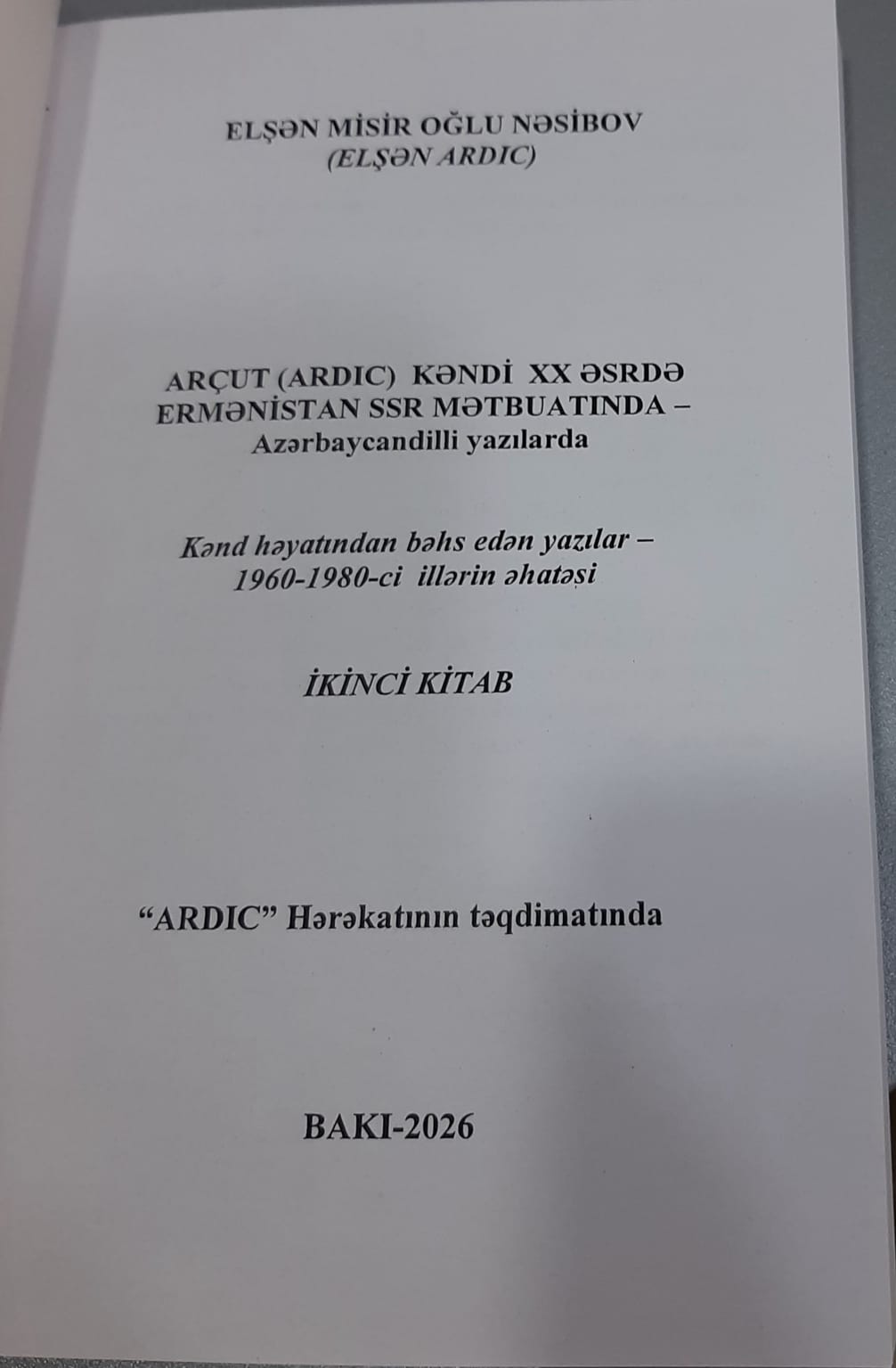 Elşən Nəsibovun yeni kitabı çapdan çıxdı (FOTO)